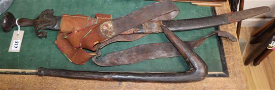 A talwar and a tribal club